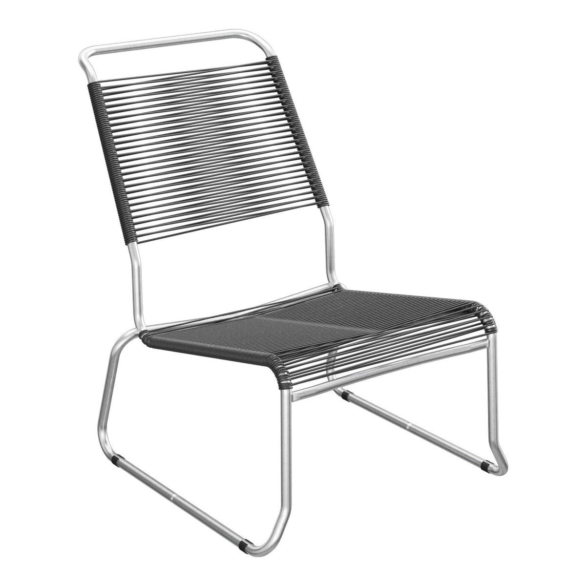 Schaffner Säntis Chaise basse Haut dossier luge Spaghetti – Anthracite 77 / Galvanisé à chaud 02