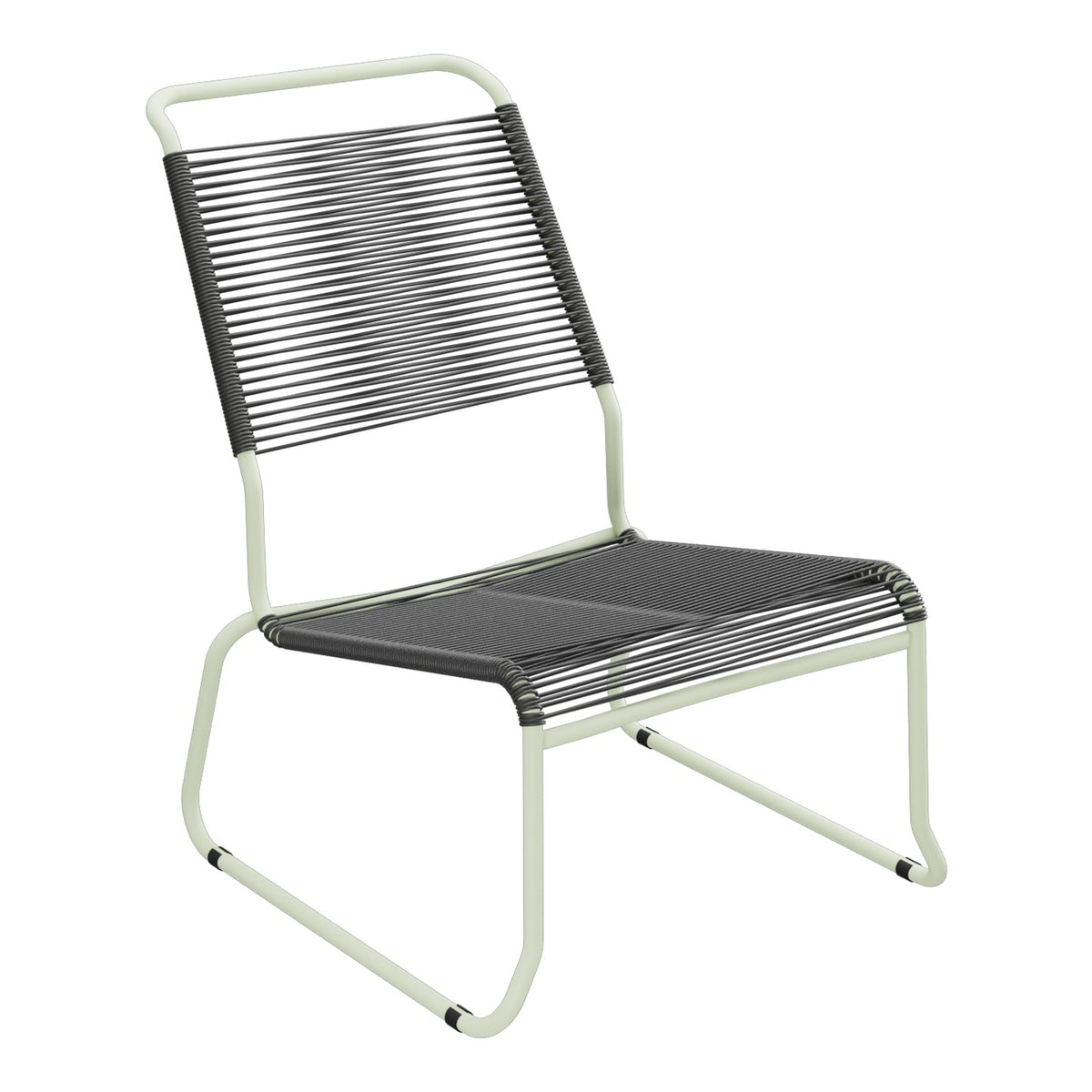Schaffner Säntis Chaise basse Haut dossier luge Spaghetti – Anthracite 77 / Vert Pastel 64