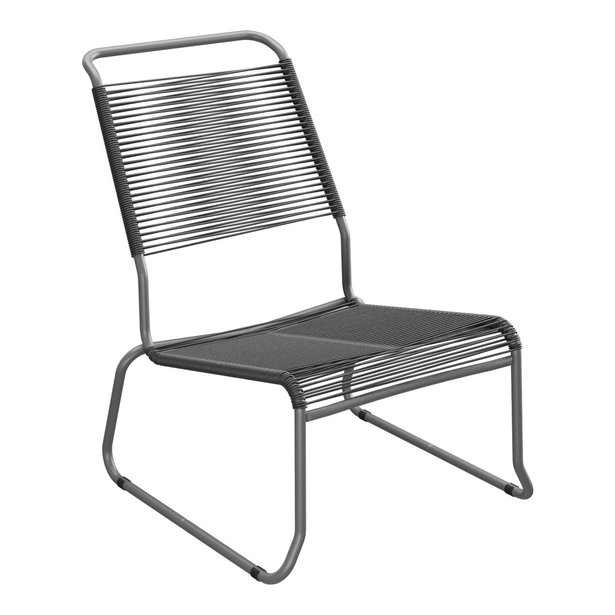 Schaffner Säntis Chaise basse Haut dossier luge Spaghetti – Anthracite 77 / Graphite 73