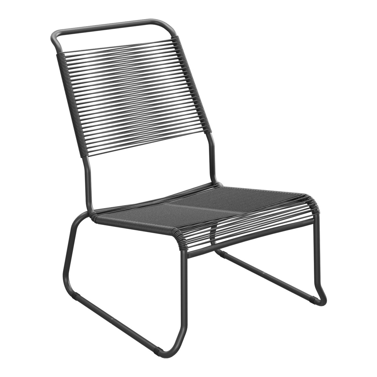 Schaffner Säntis Chaise basse Haut dossier luge Spaghetti – Anthracite 77 / Anthracite 77