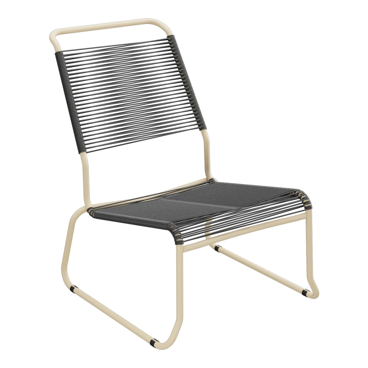 Schaffner Säntis Chaise basse Haut dossier luge Spaghetti – Anthracite 77 / Marron Pastel 83