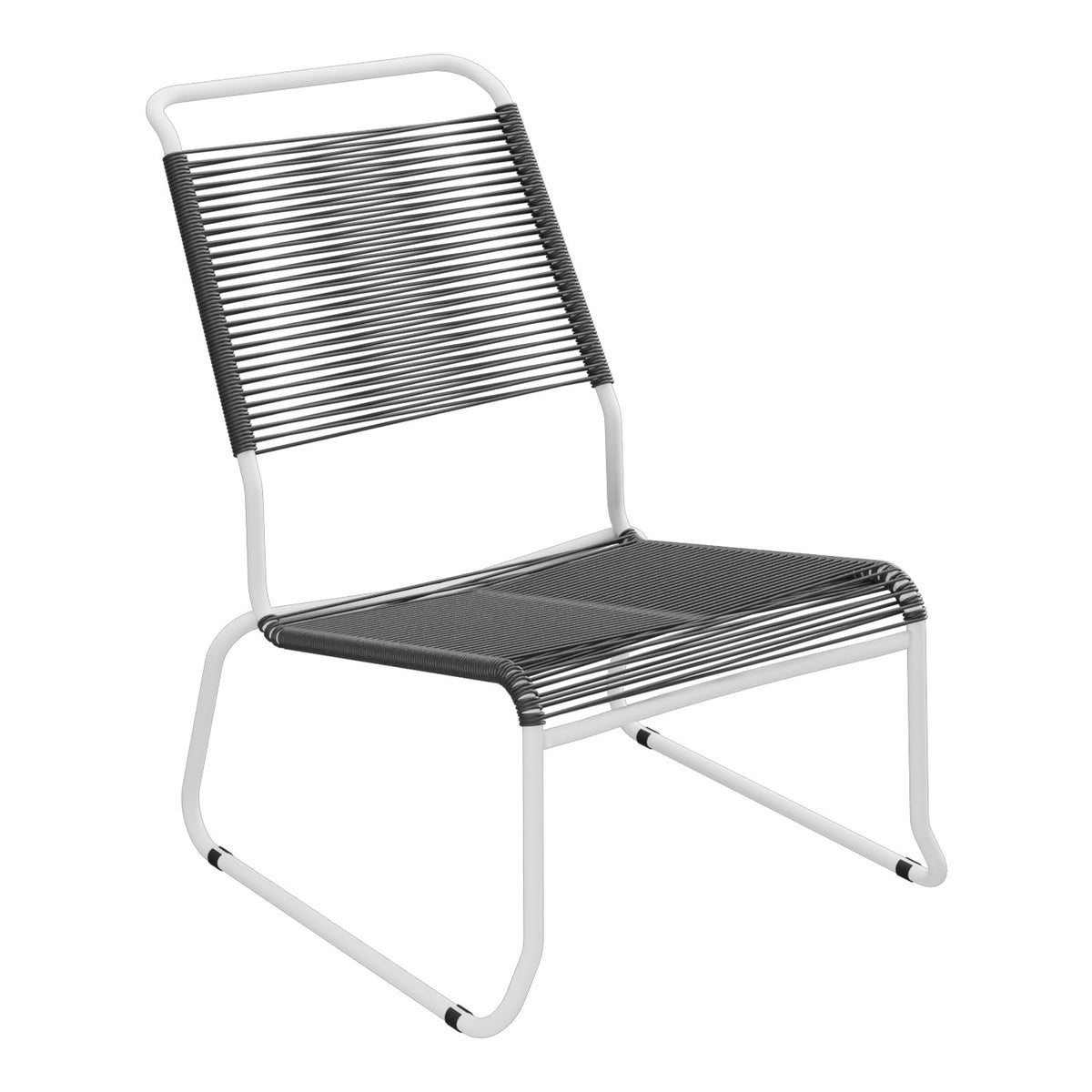 Schaffner Säntis Chaise basse Haut dossier luge Spaghetti – Anthracite 77 / Blanc 90