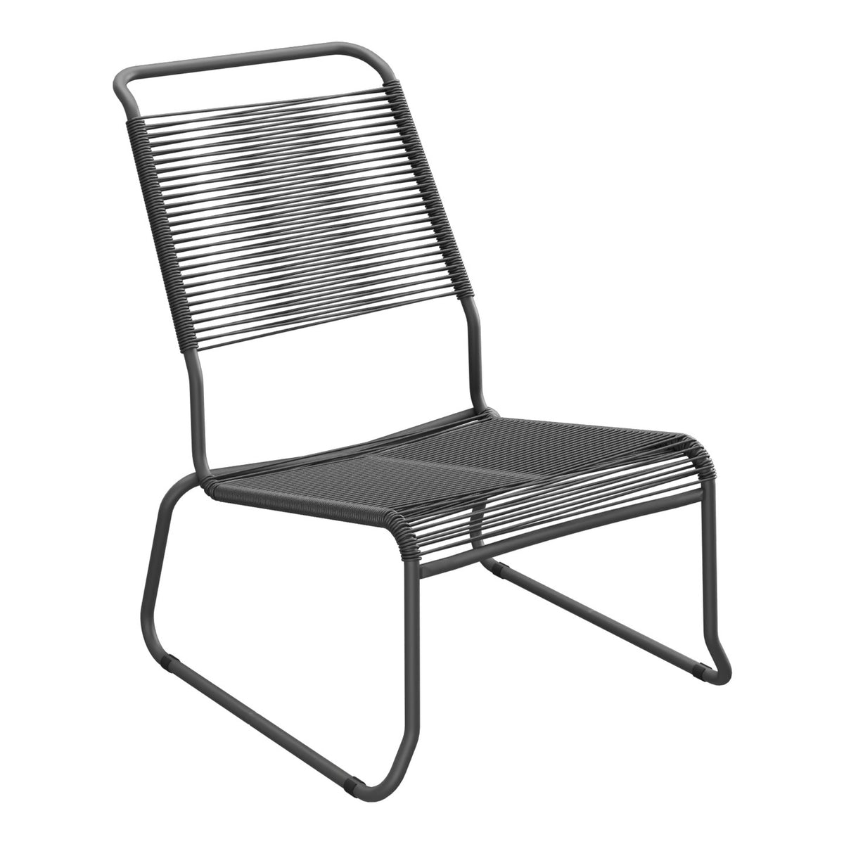 Schaffner Säntis Chaise basse Haut dossier luge Spaghetti – Anthracite 77 / Noir 91