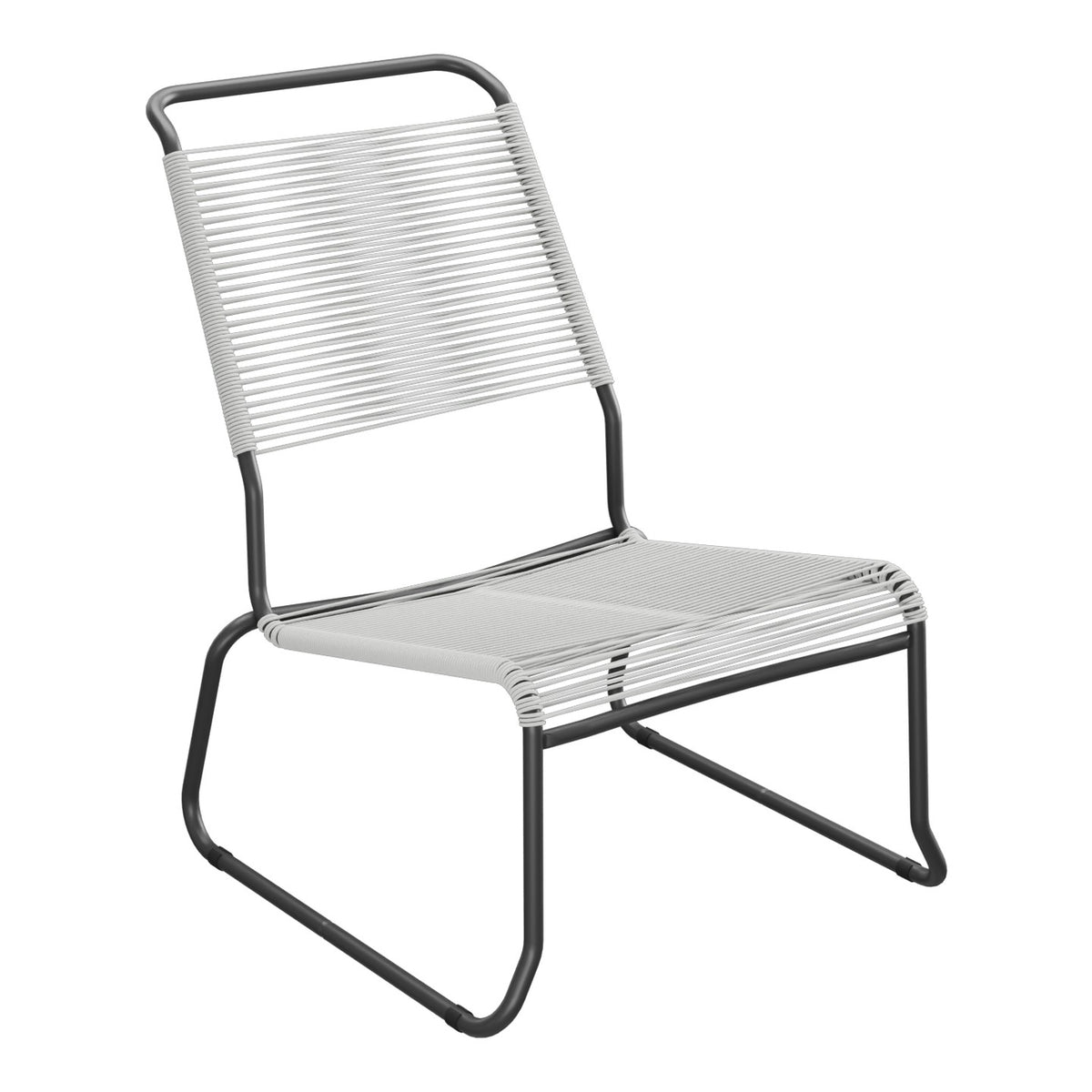 Schaffner Säntis Chaise basse Haut dossier luge Spaghetti – Gris Argent 78 / Anthracite 77