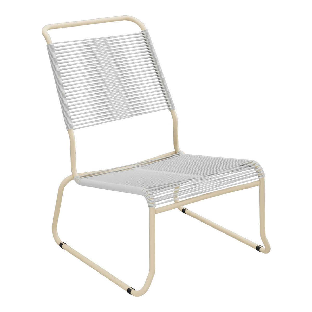 Schaffner Säntis Chaise basse Haut dossier luge Spaghetti – Gris Argent 78 / Marron Pastel 83
