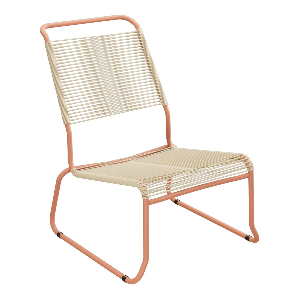 Schaffner Säntis Chaise basse Haut dossier luge Spaghetti – Marron Pastel 83 / Terracotta 84