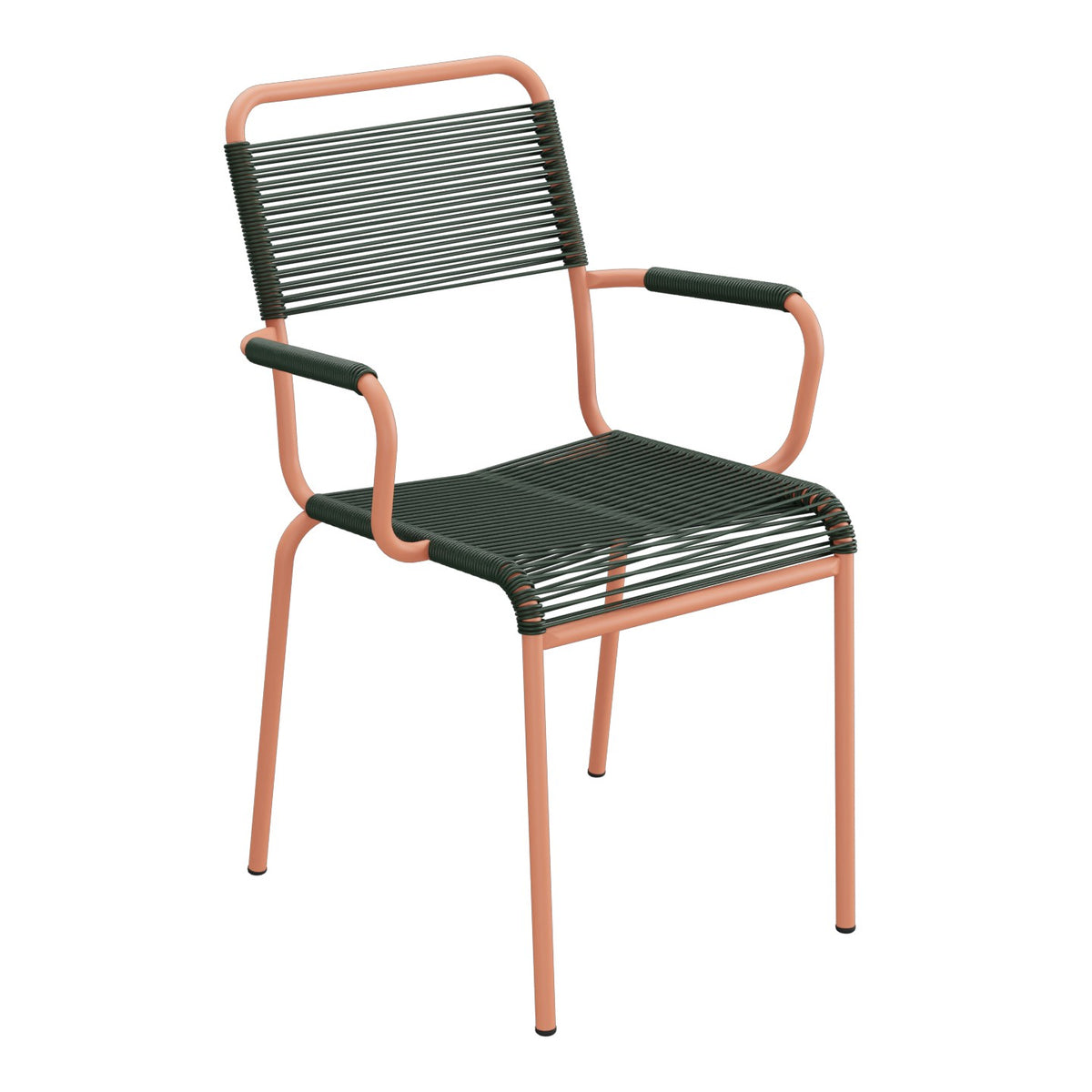 Schaffner Rigi fauteuil repas Spaghetti – Vert Sapin 66 / Terracotta 84