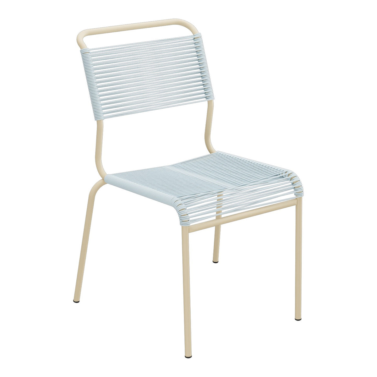 Schaffner Säntis Chaise Spaghetti – Bleu Pastel 51 / Marron Pastel 83