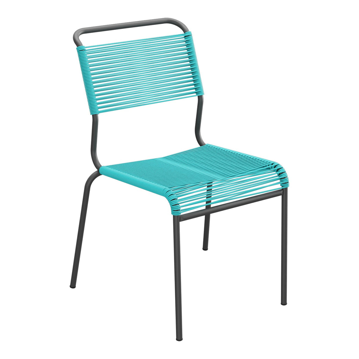 Schaffner Säntis Chaise Spaghetti – Turquoise 58 / Noir 91