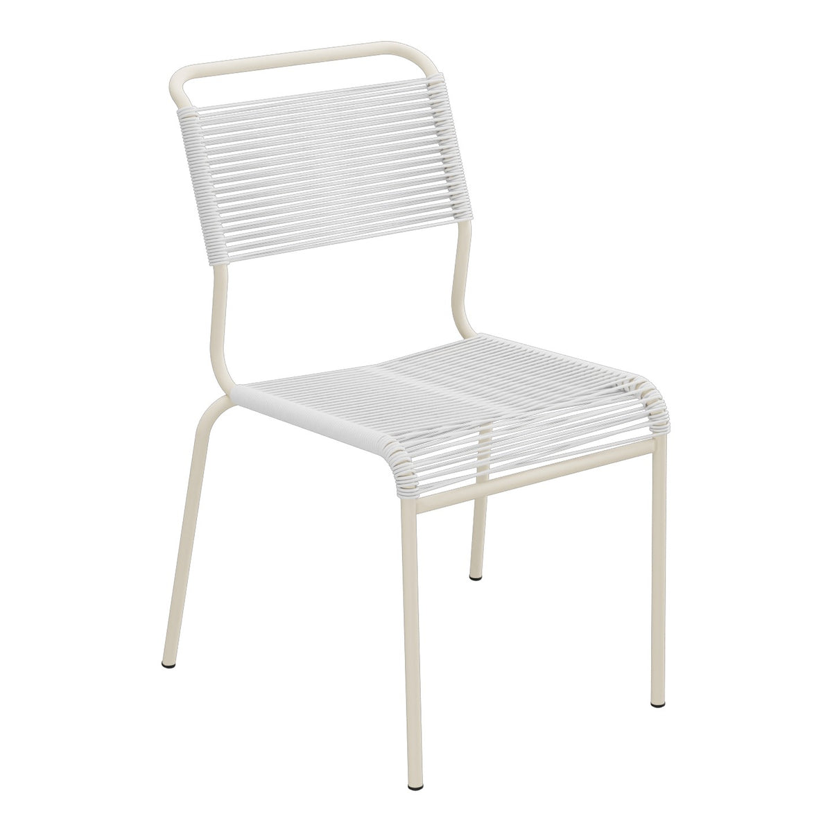 Schaffner Säntis Chaise Spaghetti – Blanc 90 / Sable Pastel 15