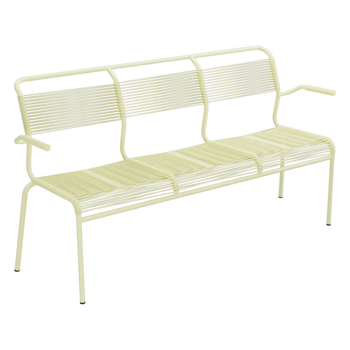 Schaffner Säntis Banc Spaghetti 3 places avec accoudoirs – Jaune Buis 18 / Jaune Buis 18