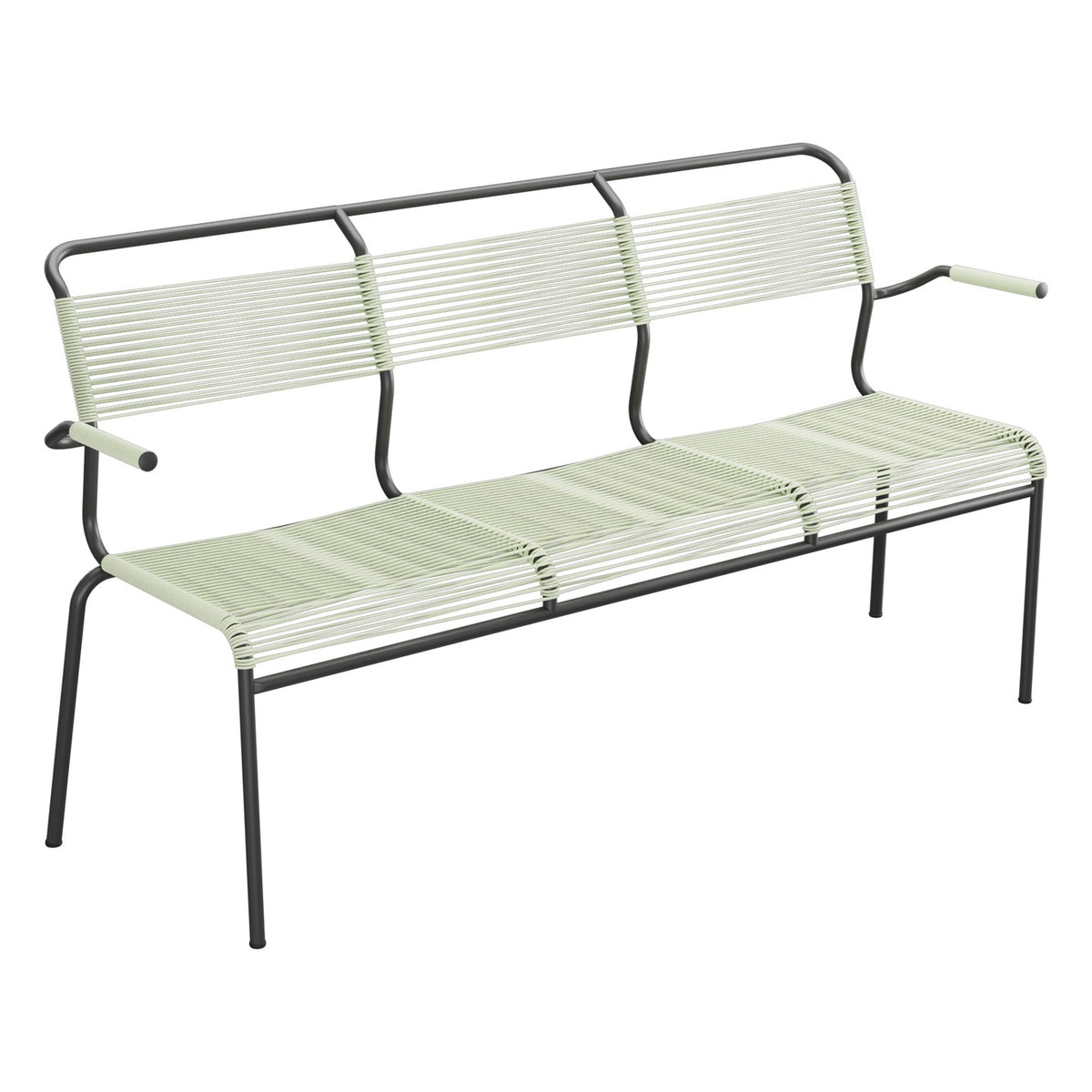Schaffner Säntis Banc Spaghetti 3 places avec accoudoirs – Vert Pastel 64 / Anthracite 77
