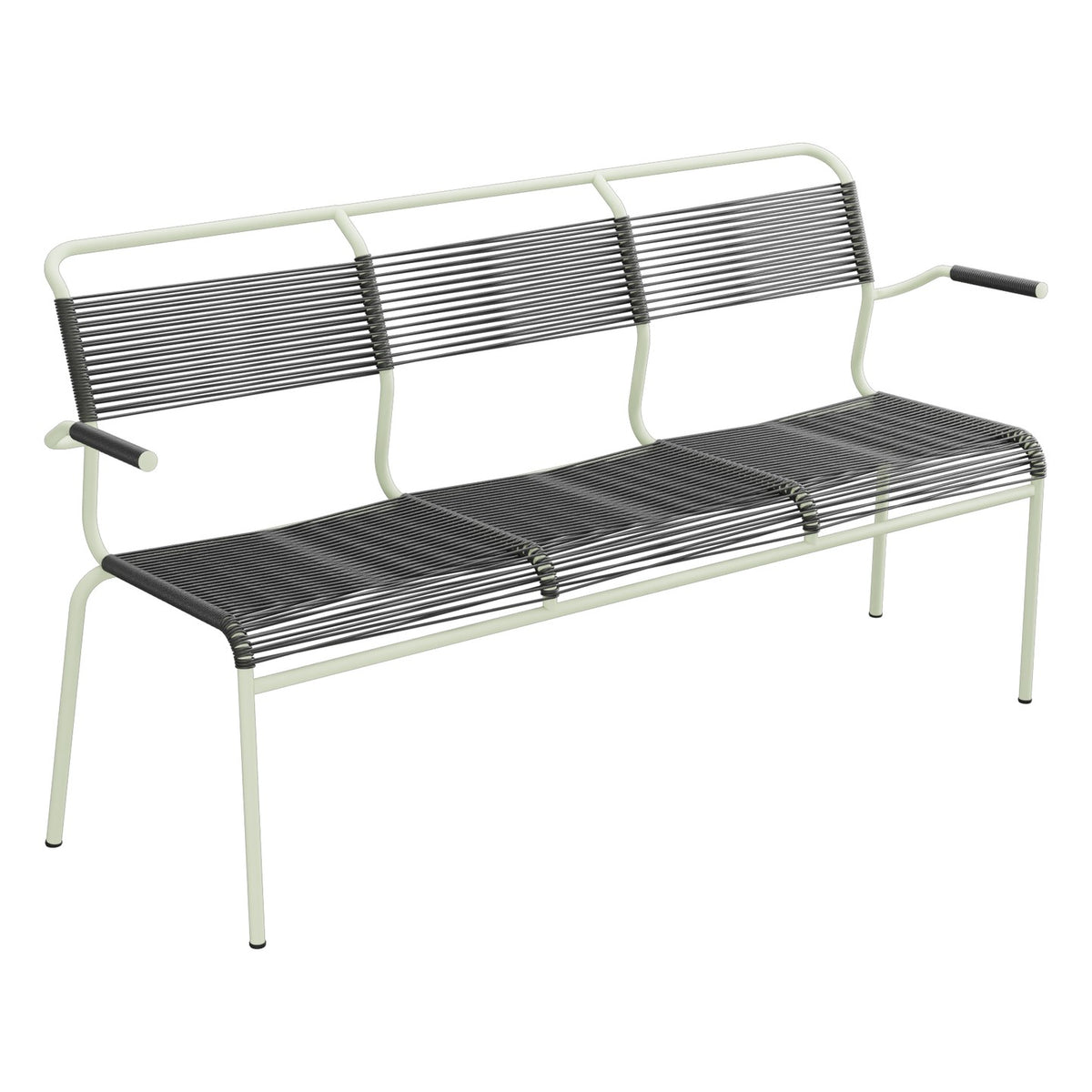 Schaffner Säntis Banc Spaghetti 3 places avec accoudoirs – Anthracite 77 / Vert Pastel 64