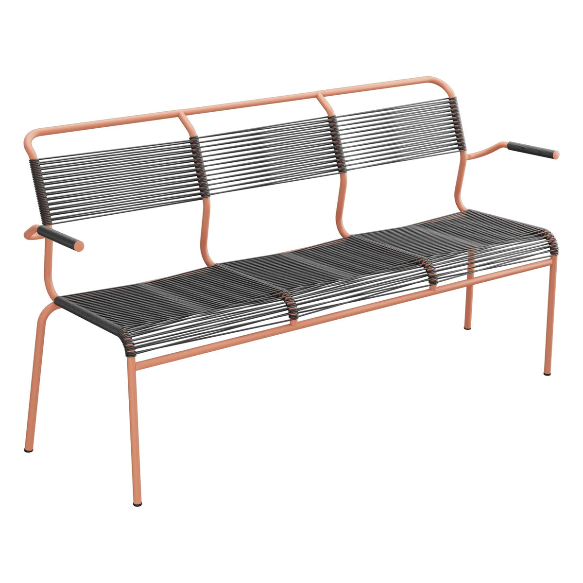 Schaffner Säntis Banc Spaghetti 3 places avec accoudoirs – Anthracite 77 / Terracotta 84
