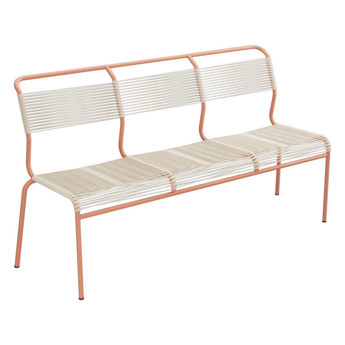 Schaffner Säntis Banc Spaghetti 3 places sans accoudoirs – Sable Pastel 15 / Terracotta 84