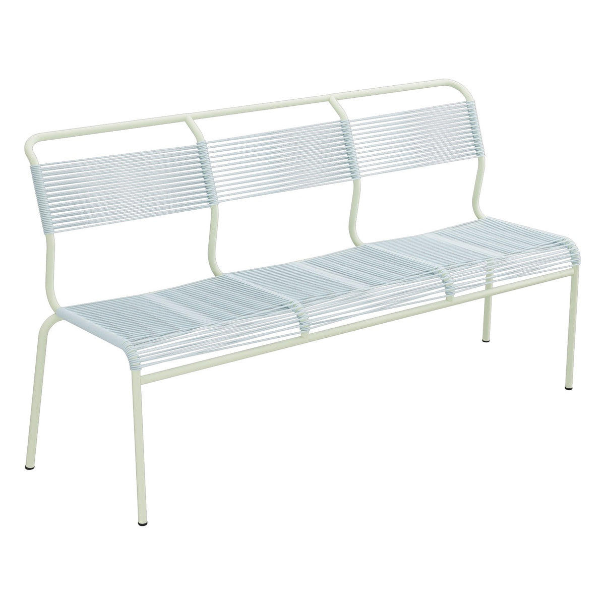 Schaffner Säntis Banc Spaghetti 3 places sans accoudoirs – Bleu Pastel 51 / Vert Pastel 64