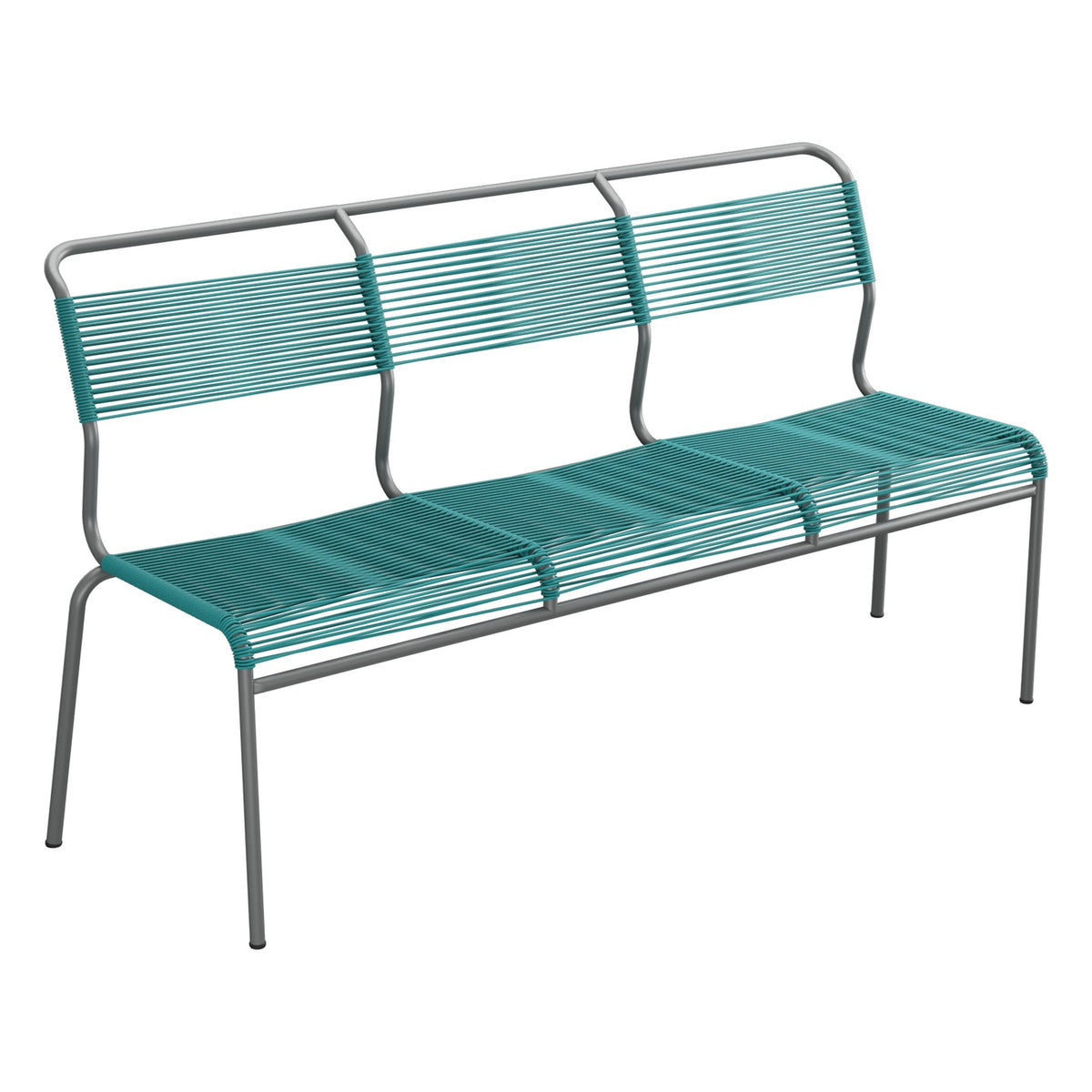 Schaffner Säntis Banc Spaghetti 3 places sans accoudoirs – Bleu Kali 56 / Graphite 73