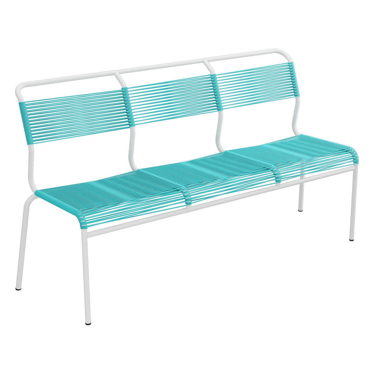 Schaffner Säntis Banc Spaghetti 3 places sans accoudoirs – Turquoise 58 / Blanc 90