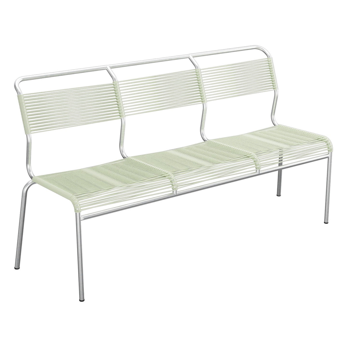 Schaffner Säntis Banc Spaghetti 3 places sans accoudoirs – Vert Pastel 64 / Galvanisé à chaud 02
