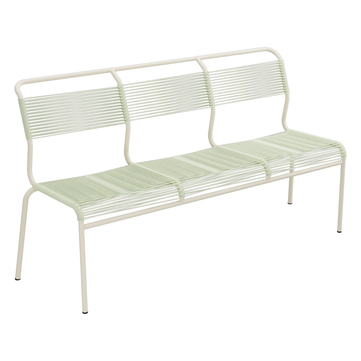 Schaffner Säntis Banc Spaghetti 3 places sans accoudoirs – Vert Pastel 64 / Sable Pastel 15