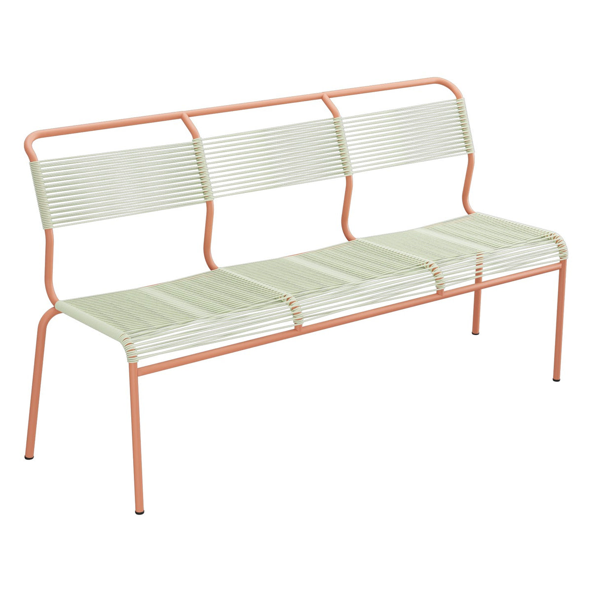 Schaffner Säntis Banc Spaghetti 3 places sans accoudoirs – Vert Pastel 64 / Terracotta 84