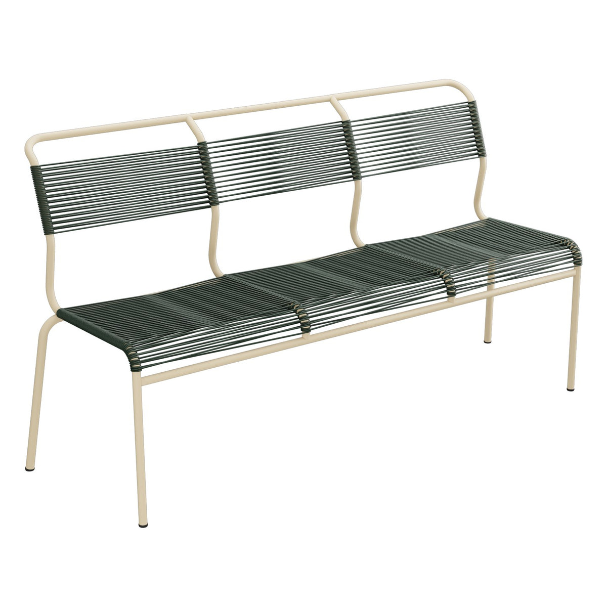 Schaffner Säntis Banc Spaghetti 3 places sans accoudoirs – Vert Sapin 66 / Marron Pastel 83