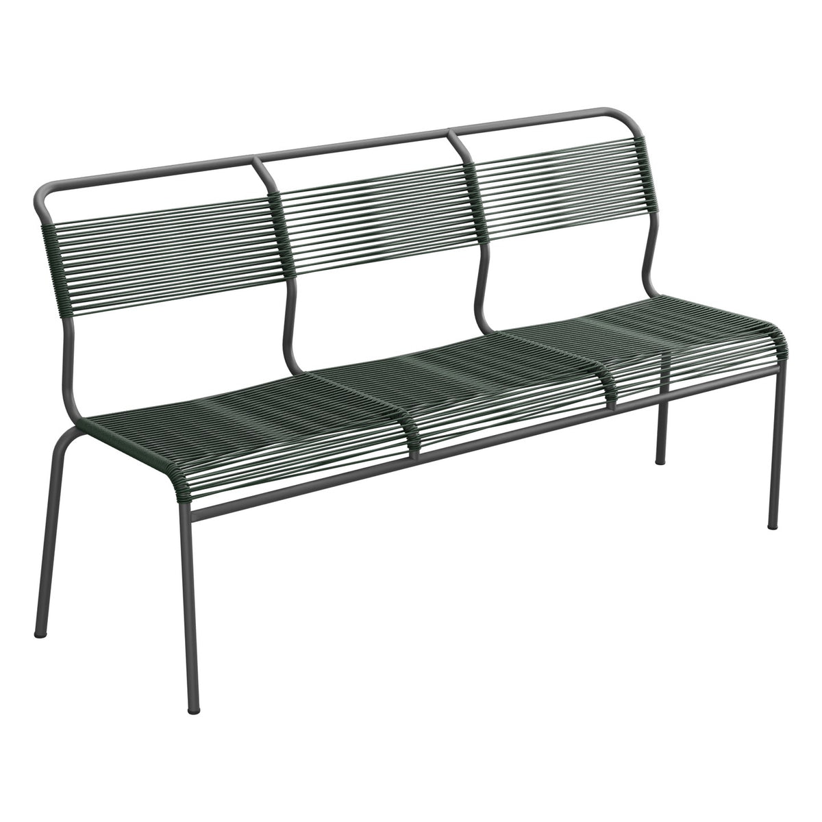 Schaffner Säntis Banc Spaghetti 3 places sans accoudoirs – Vert Sapin 66 / Noir 91