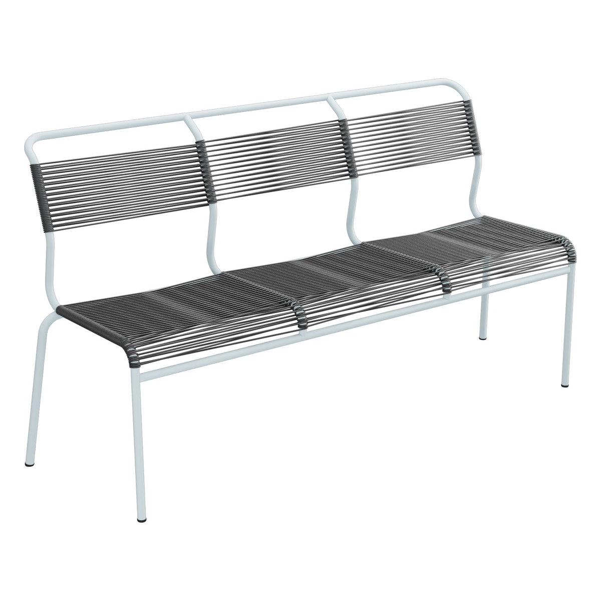 Schaffner Säntis Banc Spaghetti 3 places sans accoudoirs – Anthracite 77 / Bleu Pastel 51