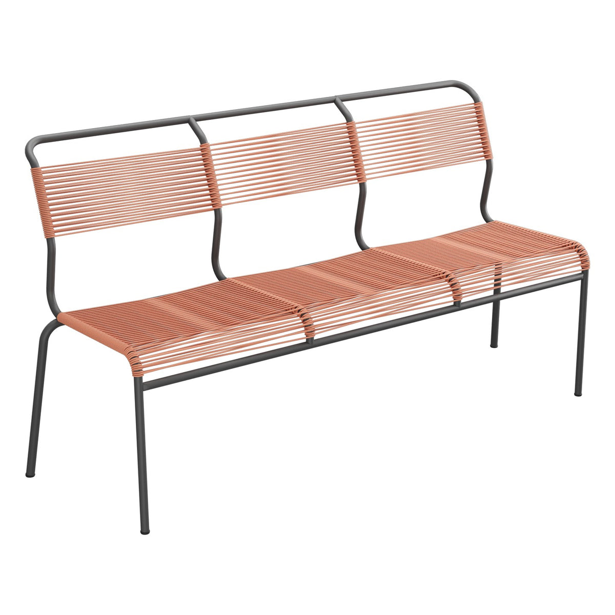Schaffner Säntis Banc Spaghetti 3 places sans accoudoirs – Terracotta 84 / Noir 91