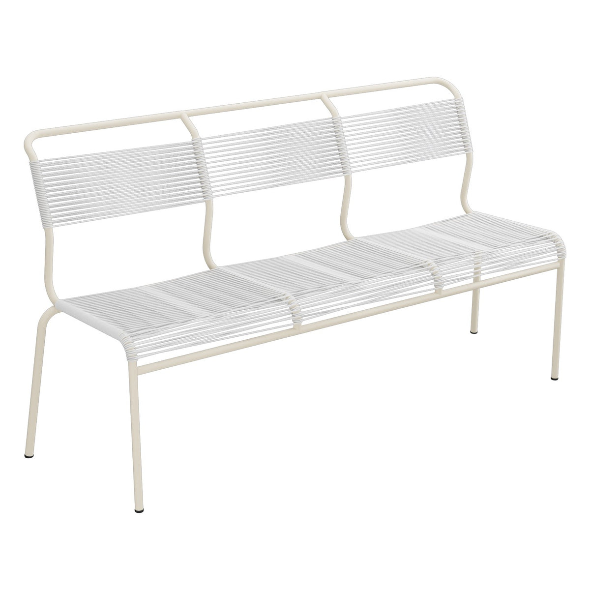 Schaffner Säntis Banc Spaghetti 3 places sans accoudoirs – Blanc 90 / Sable Pastel 15