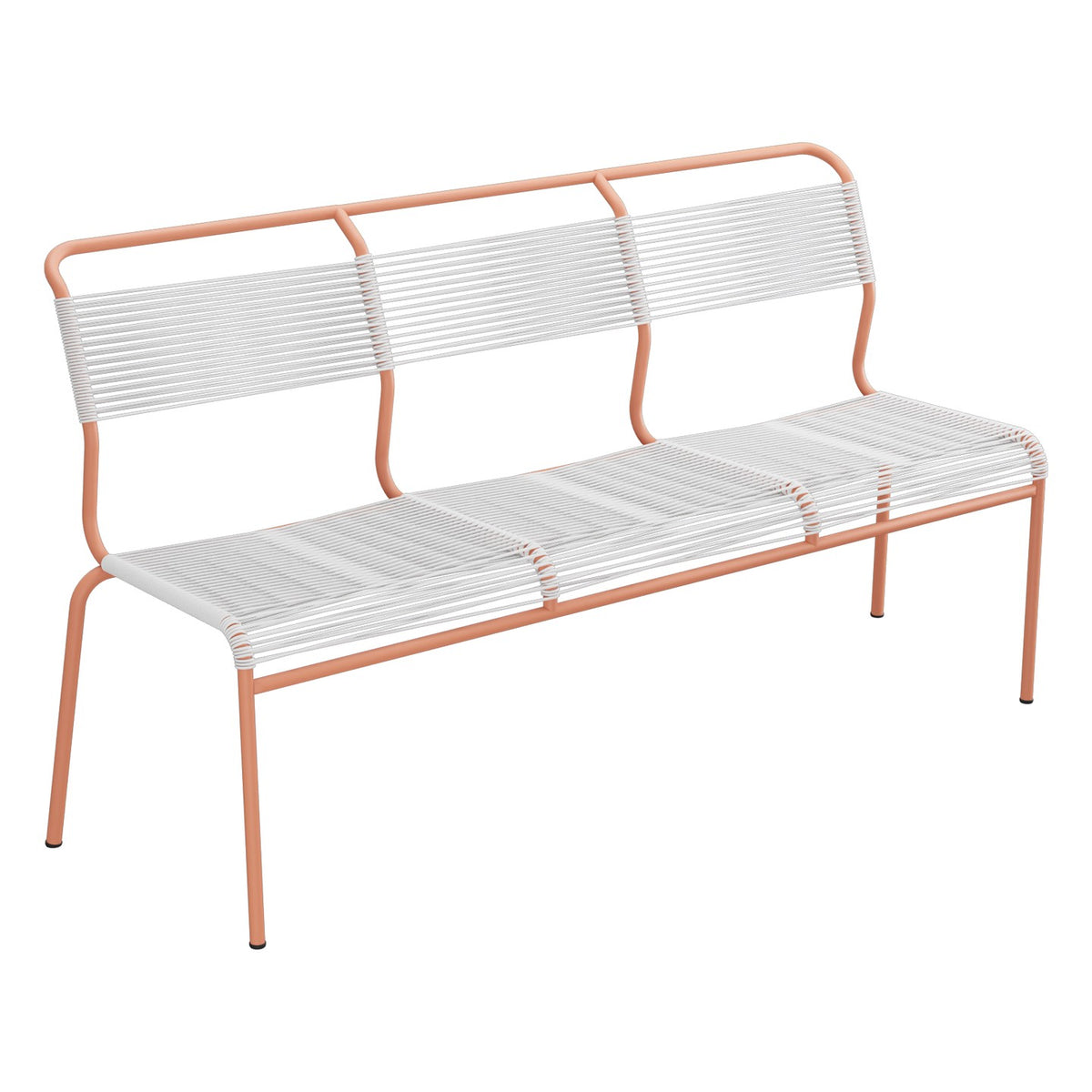 Schaffner Säntis Banc Spaghetti 3 places sans accoudoirs – Blanc 90 / Terracotta 84