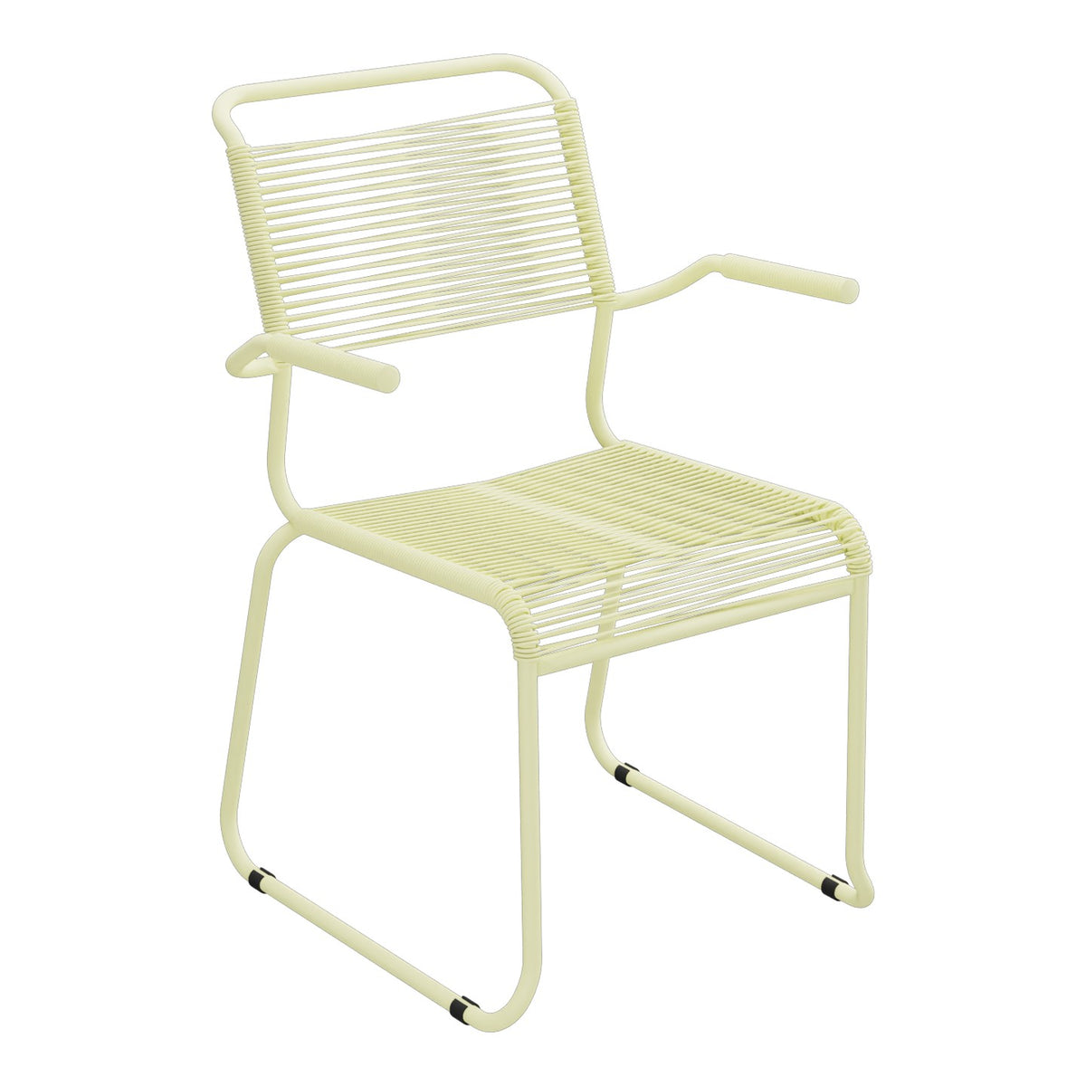 Schaffner Säntis Fauteuil repas Spaghetti pieds en luge – Jaune Buis 18 / Jaune Buis 18