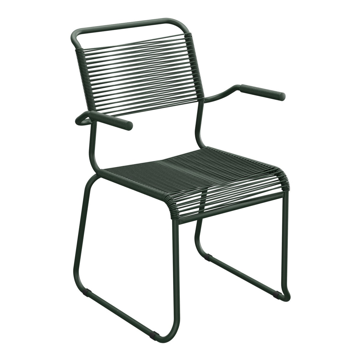 Schaffner Säntis Fauteuil repas Spaghetti pieds en luge – Vert Sapin 66 / Vert Sapin 66