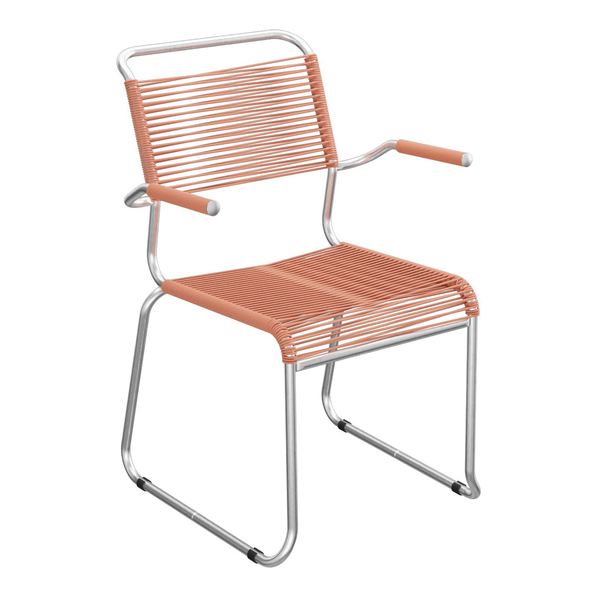 Schaffner Säntis Fauteuil repas Spaghetti pieds en luge – Terracotta 84 / Galvanisé à chaud 02