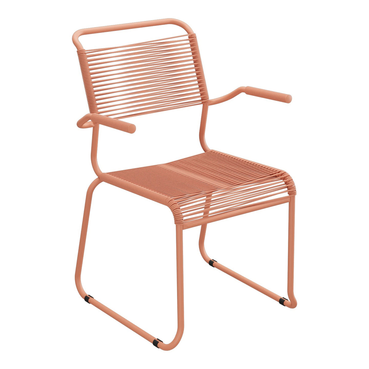 Schaffner Säntis Fauteuil repas Spaghetti pieds en luge – Terracotta 84 / Terracotta 84