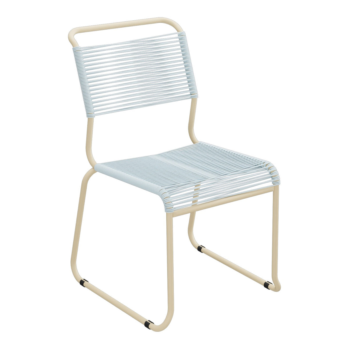 Schaffner Säntis Chaise luge Spaghetti – Bleu Pastel 51 / Marron Pastel 83