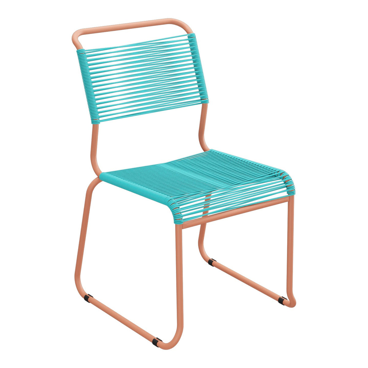 Schaffner Säntis Chaise luge Spaghetti – Turquoise 58 / Terracotta 84