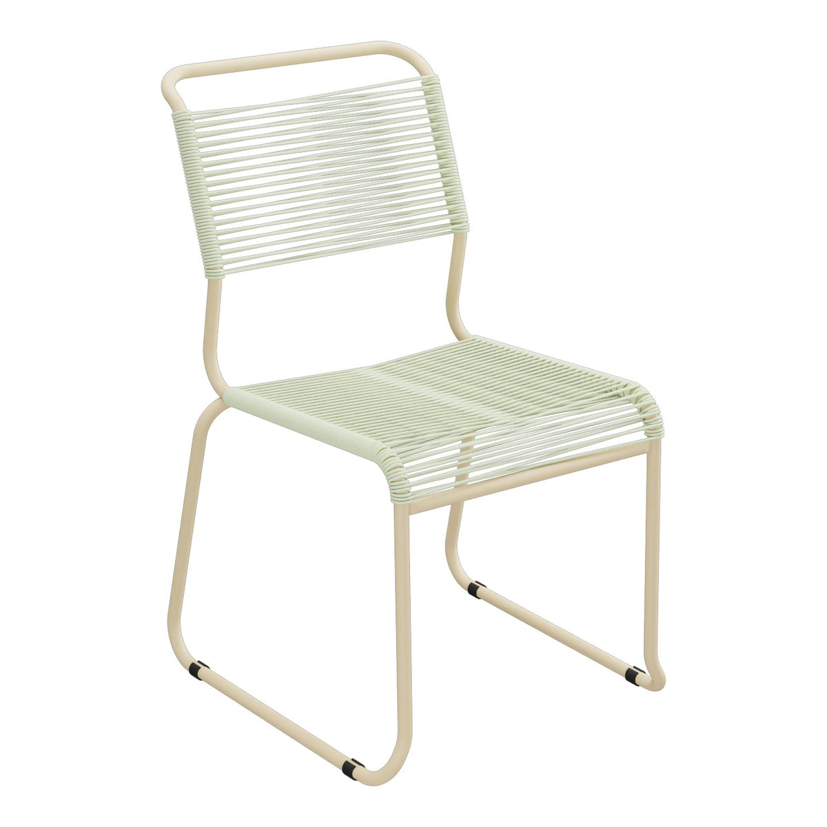 Schaffner Säntis Chaise luge Spaghetti – Vert pastel 64 / Marron Pastel 83