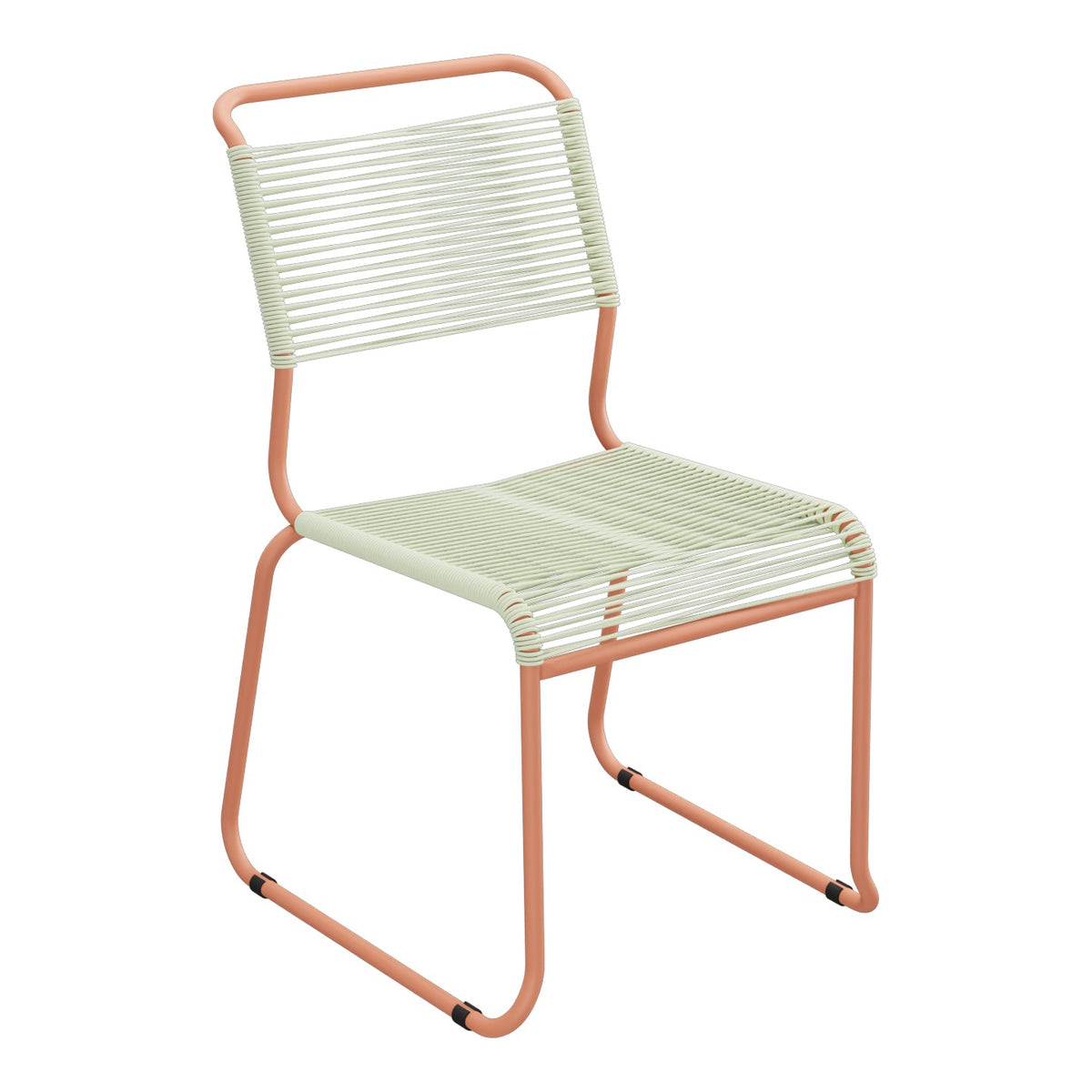 Schaffner Säntis Chaise luge Spaghetti – Vert pastel 64 / Terracotta 84