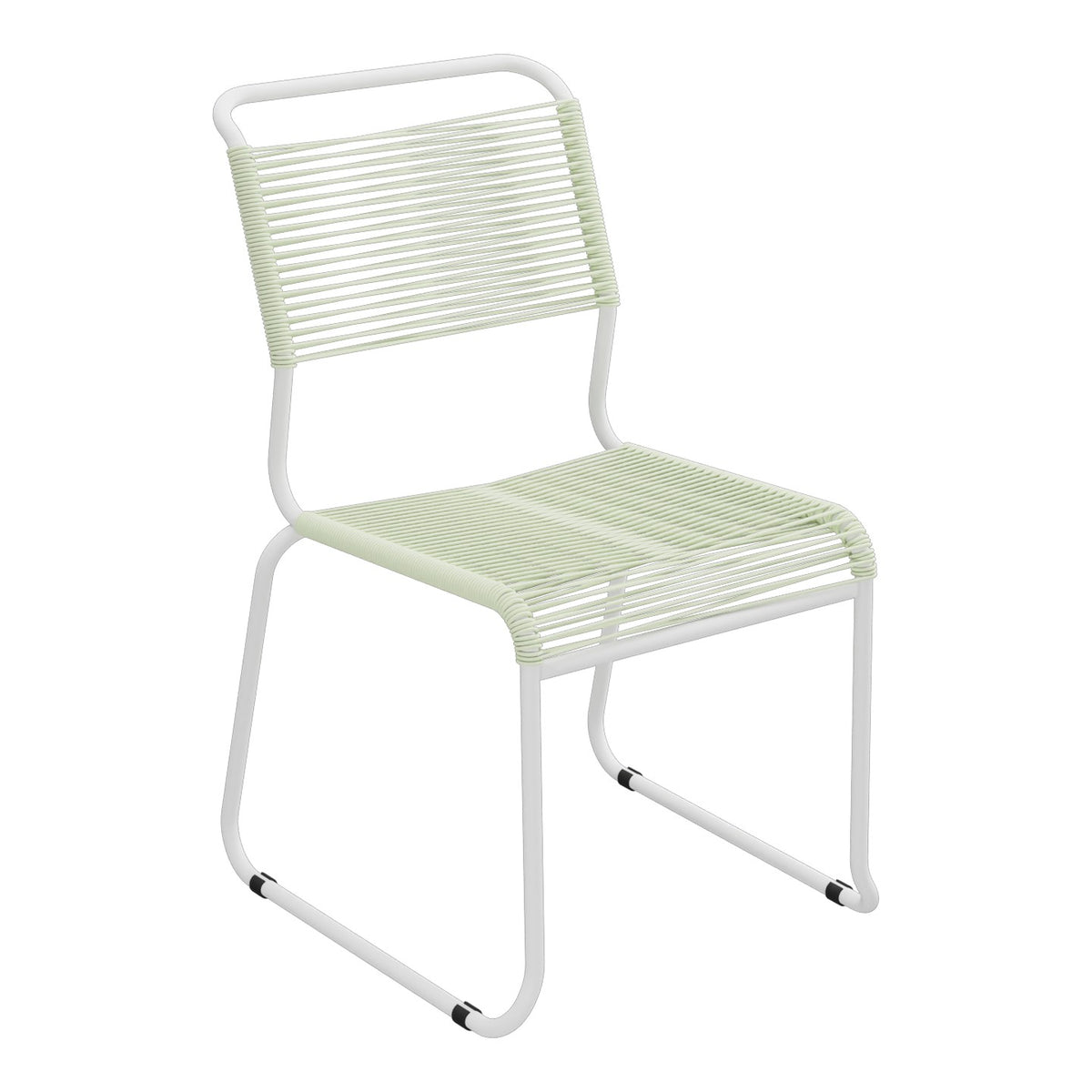 Schaffner Säntis Chaise luge Spaghetti – Vert pastel 64 / Blanc 90