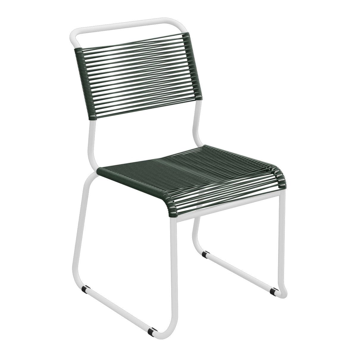Schaffner Säntis Chaise luge Spaghetti – Vert Sapin 66 / Blanc 90