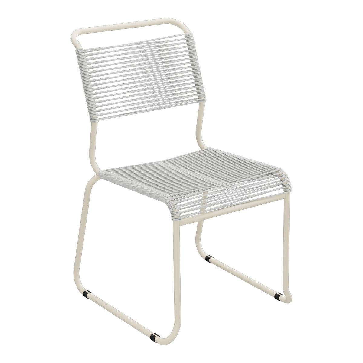 Schaffner Säntis Chaise luge Spaghetti – Gris Argent 78 / Sable Pastel 15