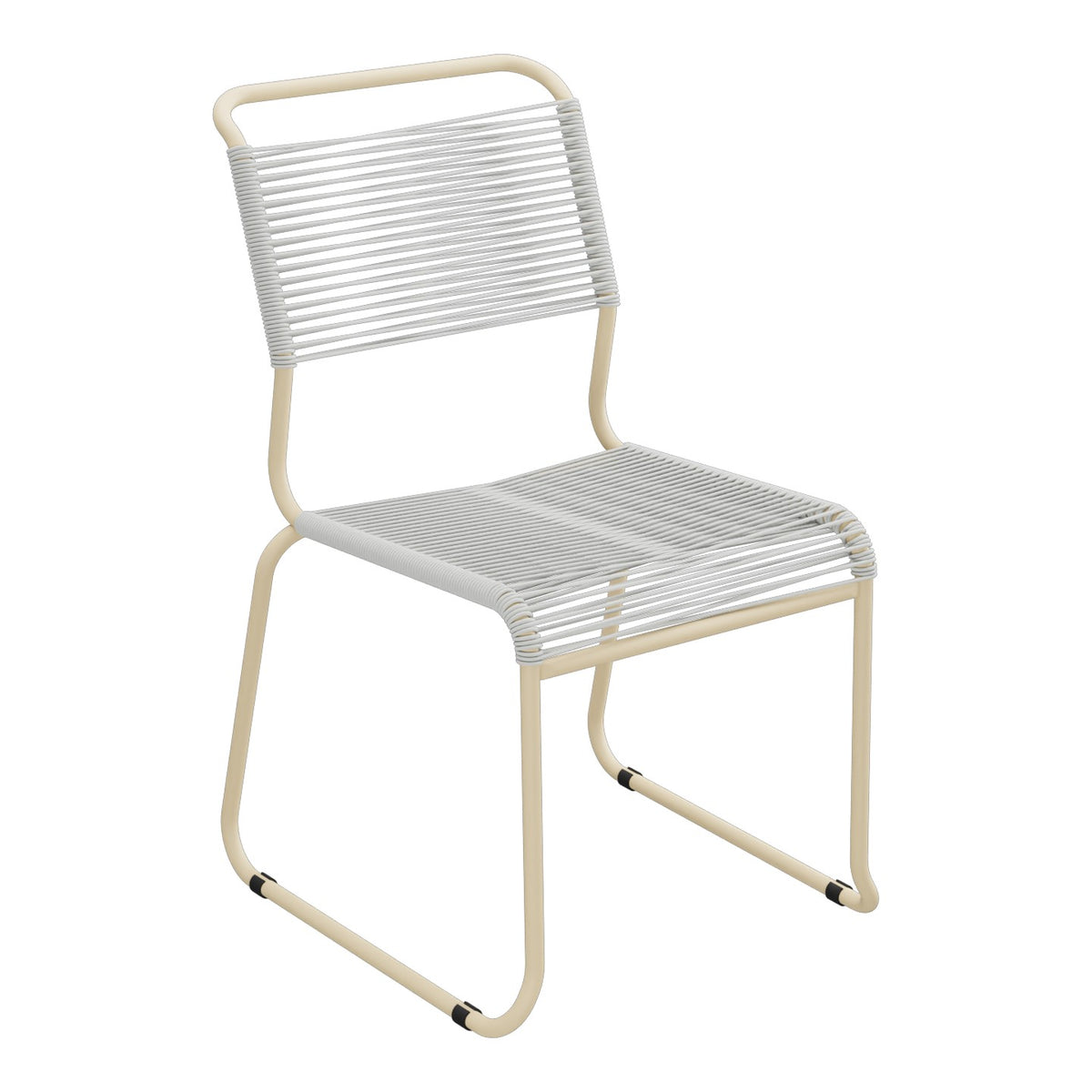 Schaffner Säntis Chaise luge Spaghetti – Gris Argent 78 / Marron Pastel 83