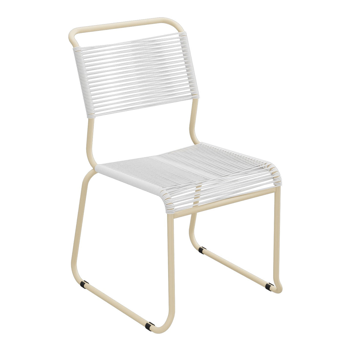 Schaffner Säntis Chaise luge Spaghetti – Blanc 90 / Marron Pastel 83