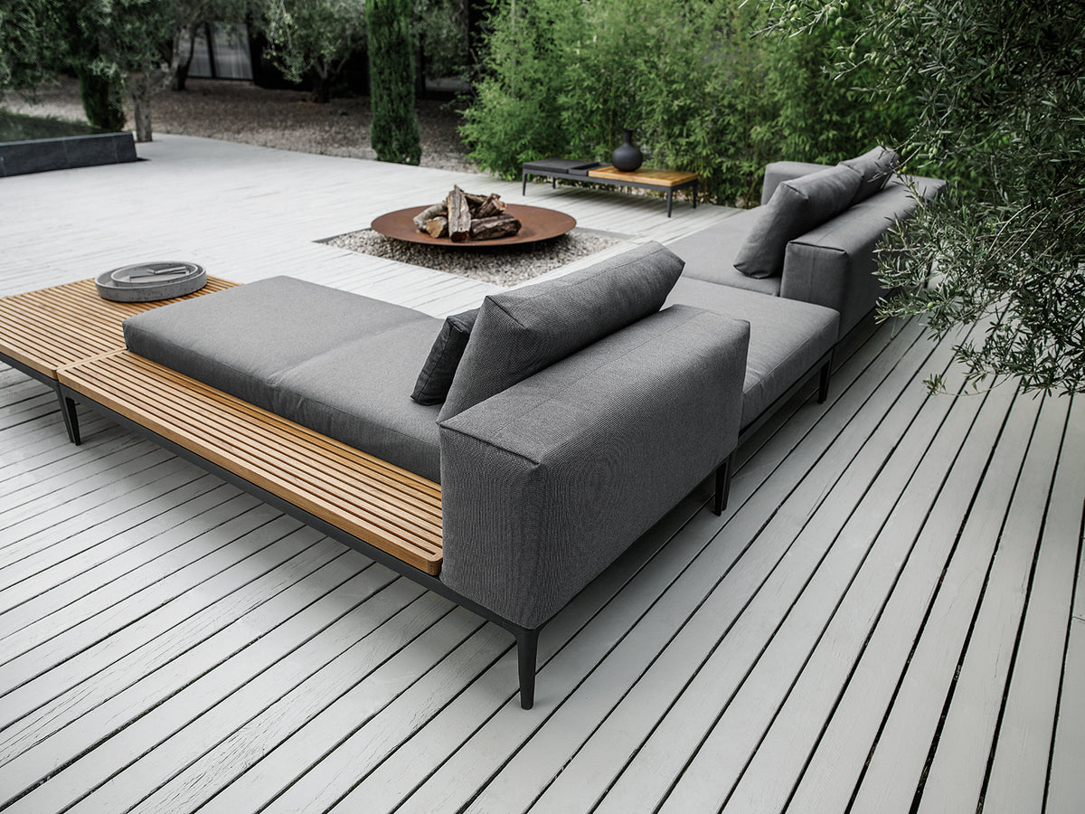 Gloster Grid Left / Right End Table Unit - Teak Platform
