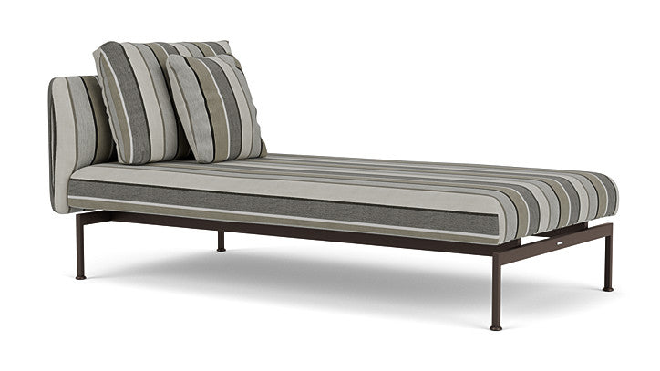 Barlow Tyrie Layout Deep Seating Single Lounger – Doppelsitz mit Einzellehne – mit Kissen