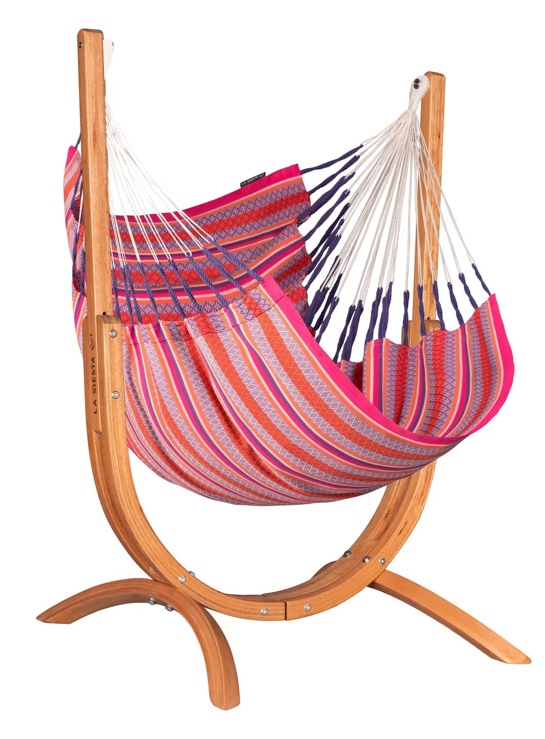 La Siesta Udine Organic Chaise Hamac 115cm avec support en bois d'eucalyptus Indoor