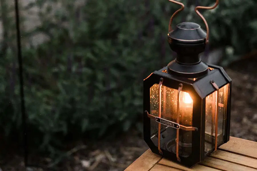 Barebones Box Candle Lantern portable