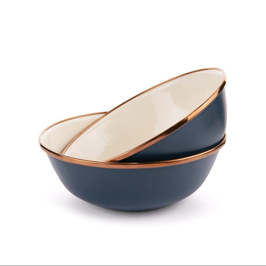 Barebones Enamel Bowl Set Ensemble de 2 bols 2-Tone indigo blue