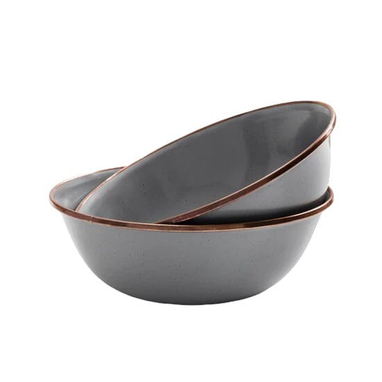 Barebones Enamel Bowl Set Ensemble de 2 bols Slate Grey
